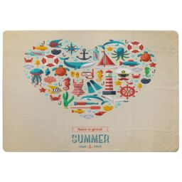 Benjamin Tate Design Love Heart Of Sealife & Nautical Items Rug in Natural - Size: Large - thumbnail 1