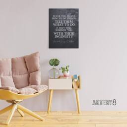 "Artery8 General Patton Quote Surprise Ingenuity Canvas Wall Art Print in Grey - Size: W18"" x H24""" - thumbnail 3