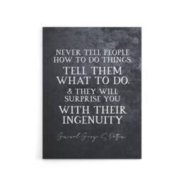 "Artery8 General Patton Quote Surprise Ingenuity Canvas Wall Art Print in Grey - Size: W18"" x H24""" - thumbnail 1