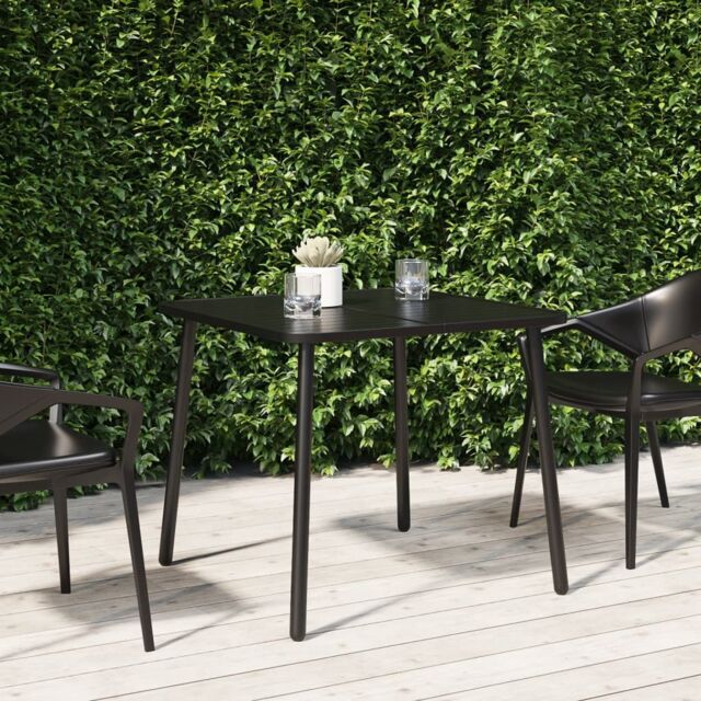 Berkfield Home Garden Table Anthracite 80x80x71 cm Steel in Black - Size: 80 x 80 x 71 cm - image 1