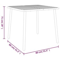 Berkfield Home Garden Table Anthracite 80x80x71 cm Steel in Black - Size: 80 x 80 x 71 cm - thumbnail 6