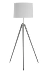 Orsina Tripod Floor Lamp With EU Plug, Adjustable Height Scandinavian Floor Light, Cream Fabric Shade - thumbnail 2