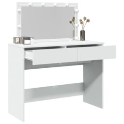 Berkfield Home Dressing Table with LED White 100x40x120 cm - Size: 100 x 40 x 120 cm - thumbnail 4