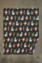 Deyongs Christmas Dancers Festive Throw - Supersoft 140x180cm Blanket - 1846 in Navy - Size: 140 cm x 180 cm - thumbnail 2