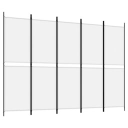 Berkfield Home 5-Panel Room Divider White 250x180 cm Fabric - thumbnail 2