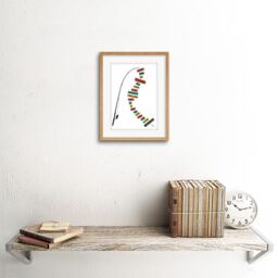 "Artery8 Wall Art Print Men Fishing Typography Framed in Beige - Size: W7"" x H9""" - thumbnail 2