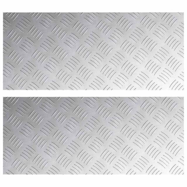 Berkfield Home Aluminium Checker Plates 2 pcs Anti-Slip 70x30 cm in Silver - Size: Medium - image 1