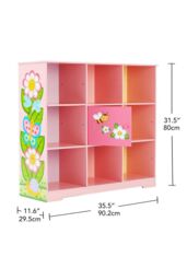Teamson Kids Fantasy Fields Magic Garden Adjustable Cube Bookshelf in Pink - thumbnail 4