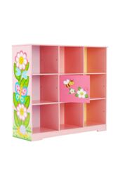 Teamson Kids Fantasy Fields Magic Garden Adjustable Cube Bookshelf in Pink - thumbnail 2
