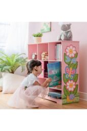 Teamson Kids Fantasy Fields Magic Garden Adjustable Cube Bookshelf in Pink - thumbnail 5