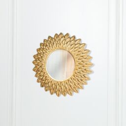 Glasstone Round 48cm Sunflower Metal Wall Mirror in Gold