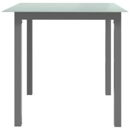 Berkfield Home Garden Table Light Grey 80x80x74 cm Aluminium & Glass - Size: 80 x 80 x 74 cm - thumbnail 3