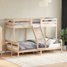 Berkfield Home Beautiful Bunk Bed without Mattress 80x200/120x200 cm Solid Wood in Light Brown - thumbnail 2