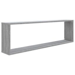 Berkfield Home Wall Cube Shelves 2 pcs Grey Sonoma 100x15x30 cm Engineered Wood - Size: 100 x 15 x 30 cm - thumbnail 5
