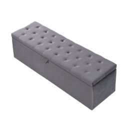 Matteo Luxurious Upholstered Double Bed with Bench & Hydraulic Lever in Grey - thumbnail 7