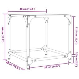 Berkfield Home Coffee Tables with Transparent Glass Top 2 pcs 40x40x40 cm Steel - Size: 40 x 40 x 40 cm - thumbnail 9