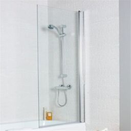 Clifton Premium Straight Bath Screen Square Edge 1435 x 780mm in Silver - thumbnail 1