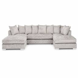 SNUG FURNITURE BIRMINGHAM LTD London U Shape Silver Scatterback Corner Sofa - Size: 6 Person - thumbnail 2