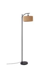 Living and Home Vintage Rattan Lampshade Floor Lamp in Black - thumbnail 6