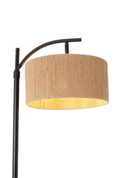Living and Home Vintage Rattan Lampshade Floor Lamp in Black - thumbnail 7