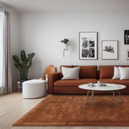 The Rug Shop UK Orange Handmade Modern Easy to clean Plain Border Area Rug - Size: 160 cm x 230 cm - thumbnail 1