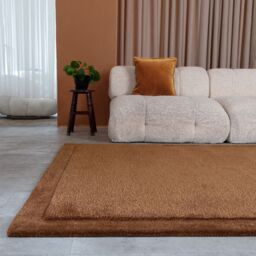 The Rug Shop UK Orange Handmade Modern Easy to clean Plain Border Area Rug - Size: 160 cm x 230 cm - thumbnail 2