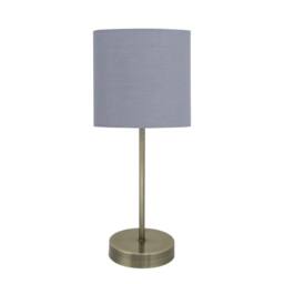First Choice Lighting Set of 2 Antique Brass Stick Table Lamps Base Only in Bronze - thumbnail 3