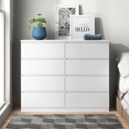SquareBoxx Fairfield Matt Minimalist Chest of Draws 6 Draw in White - thumbnail 2