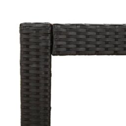 Berkfield Home Garden Side Table with Wooden Top Black 60x40x75 cm Poly Rattan - Size: 60 x 40 x 75 cm - thumbnail 9