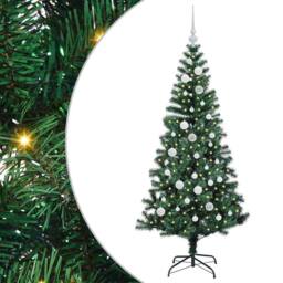 Berkfield Home Elegant Artificial Pre-lit Christmas Tree Green 150 cm PVC & Metal - thumbnail 3