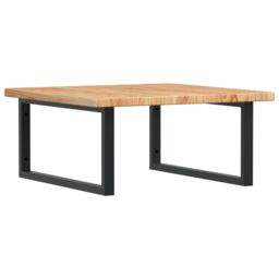 Berkfield Home Basin Shelf Wall Mounted Steel & Solid Wood Oak in Brown - thumbnail 2
