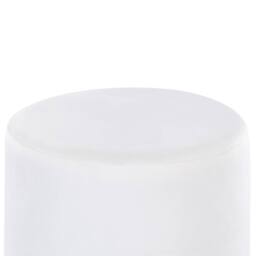 Wyld and Coco Velvet Round Footstool White with Gold Trim - thumbnail 3