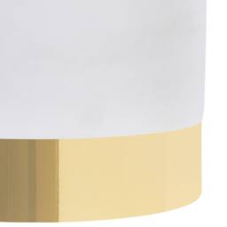 Wyld and Coco Velvet Round Footstool White with Gold Trim - thumbnail 5