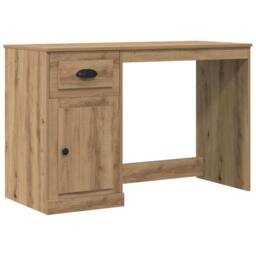 Berkfield Home Desk with Storage Artisan Oak 50x115x75 cm Engineered Wood in Brown - Size: 50 x 115 x 75 cm - thumbnail 1