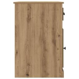 Berkfield Home Desk with Storage Artisan Oak 50x115x75 cm Engineered Wood in Brown - Size: 50 x 115 x 75 cm - thumbnail 8