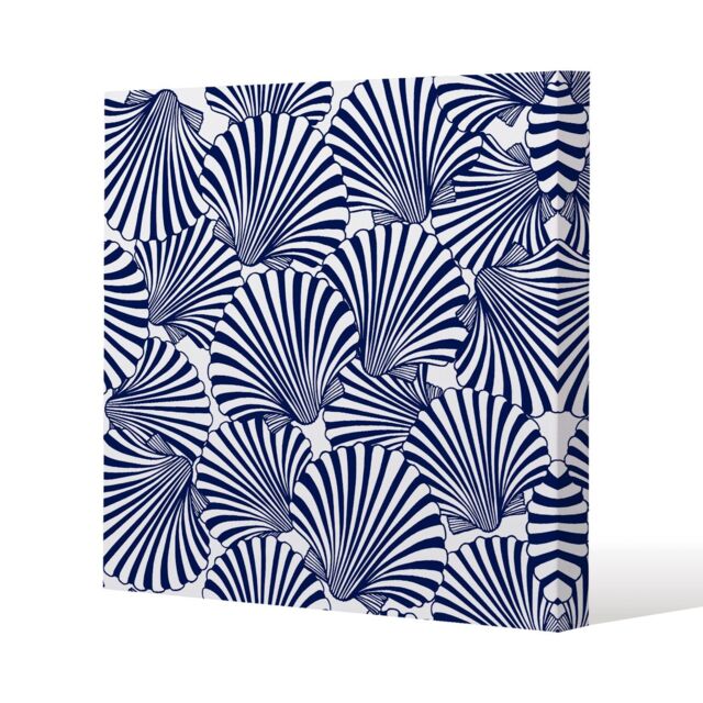 Benjamin Tate Design Striped Sea Shells (Canvas Print) / 61 x 61 x 4cm in Natural - Size: 61 x 61 x 4 cm - image 1