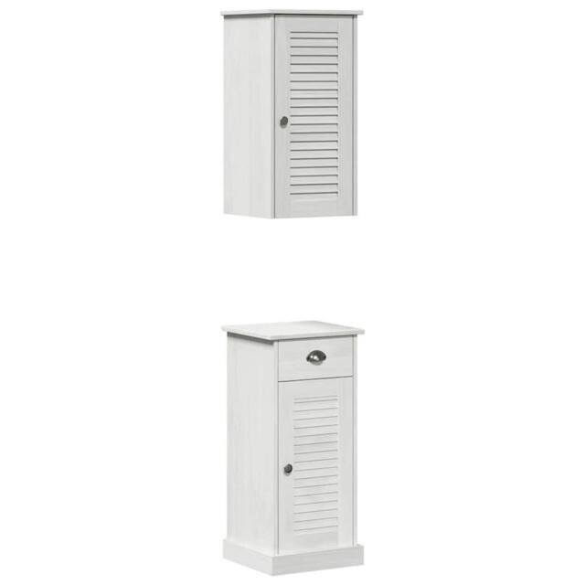 Berkfield Home Bathroom Furniture Set 2 pcs Brown & White 37 x 34 x 80 cm - image 1