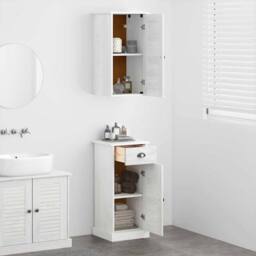 Berkfield Home Bathroom Furniture Set 2 pcs Brown & White 37 x 34 x 80 cm - thumbnail 4