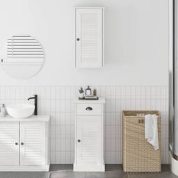 Berkfield Home Bathroom Furniture Set 2 pcs Brown & White 37 x 34 x 80 cm - thumbnail 2