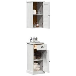 Berkfield Home Bathroom Furniture Set 2 pcs Brown & White 37 x 34 x 80 cm - thumbnail 3