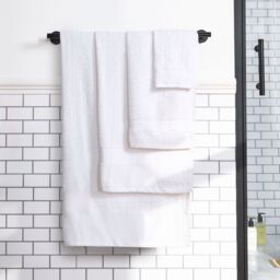 OHS Luxury Hand Towel 100% Cotton Bathroom in White - thumbnail 2