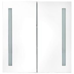 Berkfield Home LED Bathroom Mirror Cabinet Concrete Grey 62x14x60 cm - Size: 62 x 14 x 60 cm - thumbnail 5