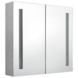 Berkfield Home LED Bathroom Mirror Cabinet Concrete Grey 62x14x60 cm - Size: 62 x 14 x 60 cm - thumbnail 3