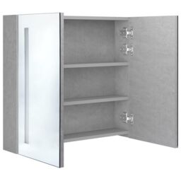 Berkfield Home LED Bathroom Mirror Cabinet Concrete Grey 62x14x60 cm - Size: 62 x 14 x 60 cm - thumbnail 4
