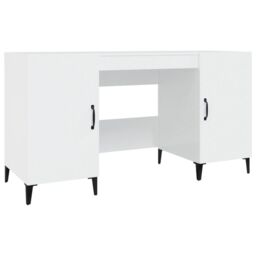 Berkfield Home Desk High Gloss White 140x50x75 cm Engineered Wood - Size: 140 x 50 x 75 cm - thumbnail 2