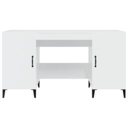 Berkfield Home Desk High Gloss White 140x50x75 cm Engineered Wood - Size: 140 x 50 x 75 cm - thumbnail 6