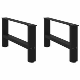 Berkfield Home Coffee Table Legs Black 2 pcs 70x(30-31) cm Steel - thumbnail 2