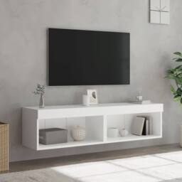 Berkfield Home TV Cabinets with LED Lights 2 pcs White 60x30x30 cm - Size: 60 x 30 x 30 cm - thumbnail 5