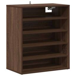 Berkfield Home Shoe Cabinet Brown Oak 60x35x70 cm Engineered Wood - Size: 60 x 35 x 70 cm - thumbnail 6