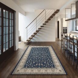 The Rug Shop UK Dark Blue Traditional Easy to clean Machine Made Border Floral Rug - Size: 160 cm x 230 cm - thumbnail 2